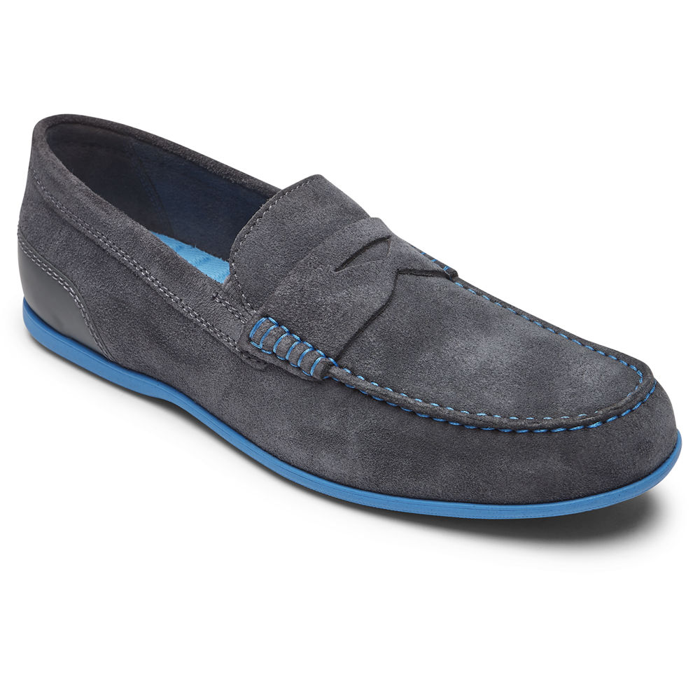 Sapato Vela Rockport Homem Cinzentas Escuro - Malcom Penny - 30625XUMK